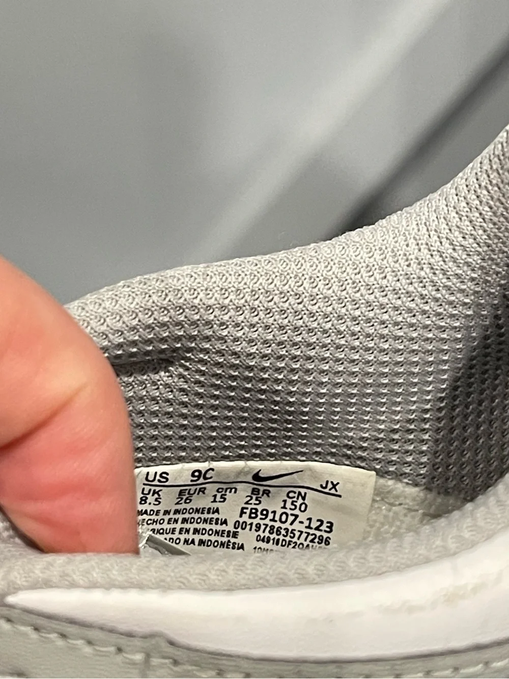 Nike Kids Low-Top Sneakers in Light Gray and White 9C